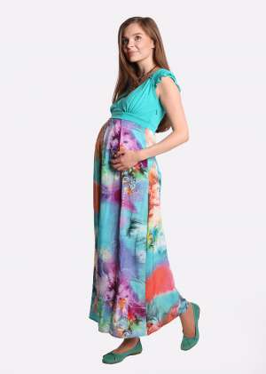 Платье длинное для беременных и кормящих Дана