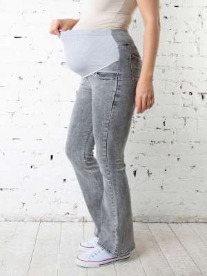 Джинсы для беременных клеш от колена