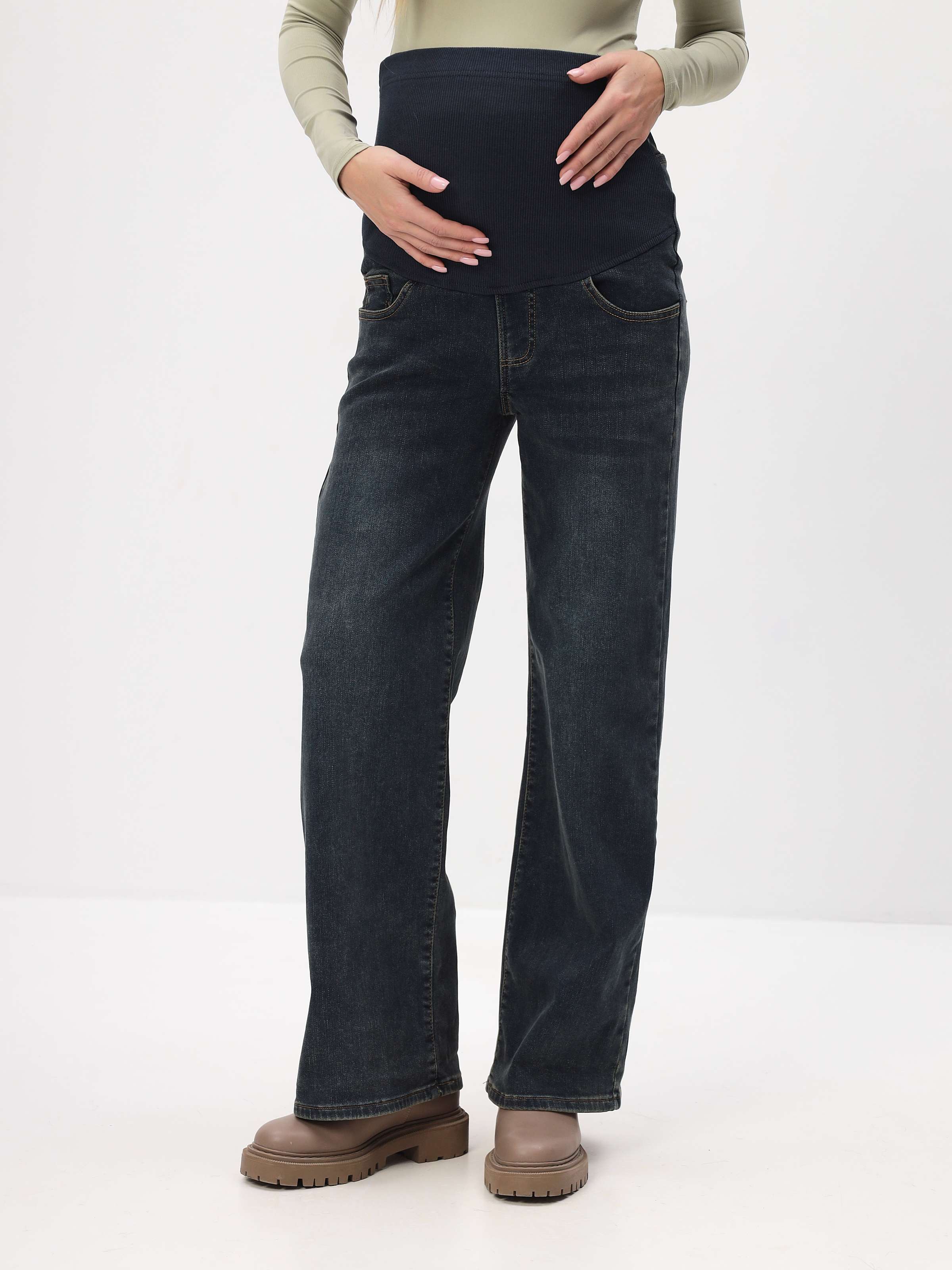 Брюки (Джинсы) для беременных утепленные  клеш