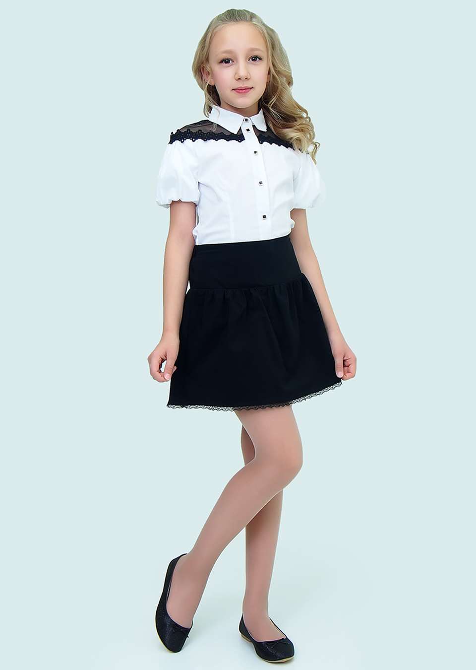 Блуза короткий рукав школьная