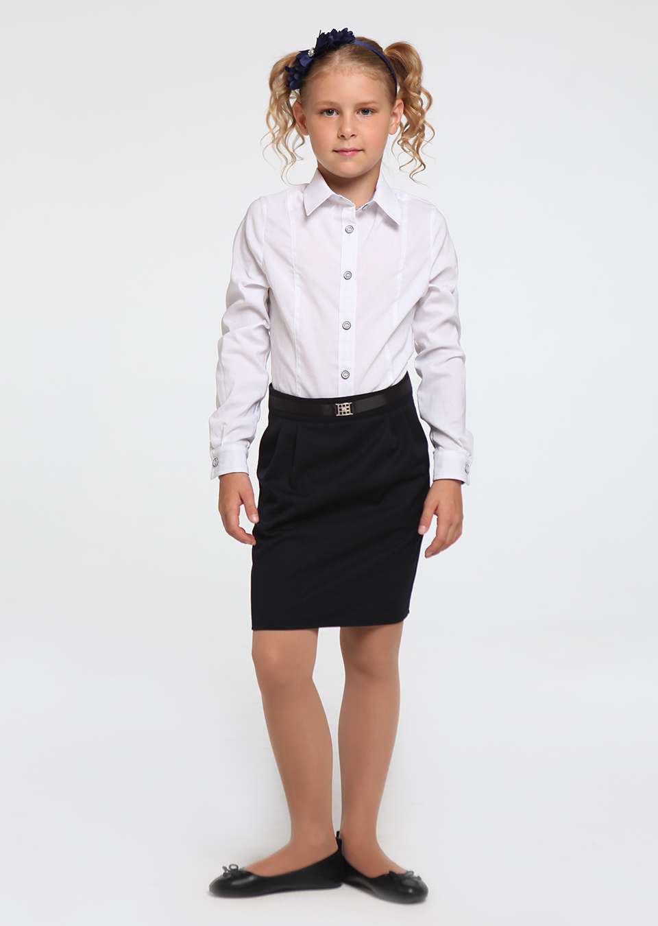 Блуза с галстуком школьная для девочек