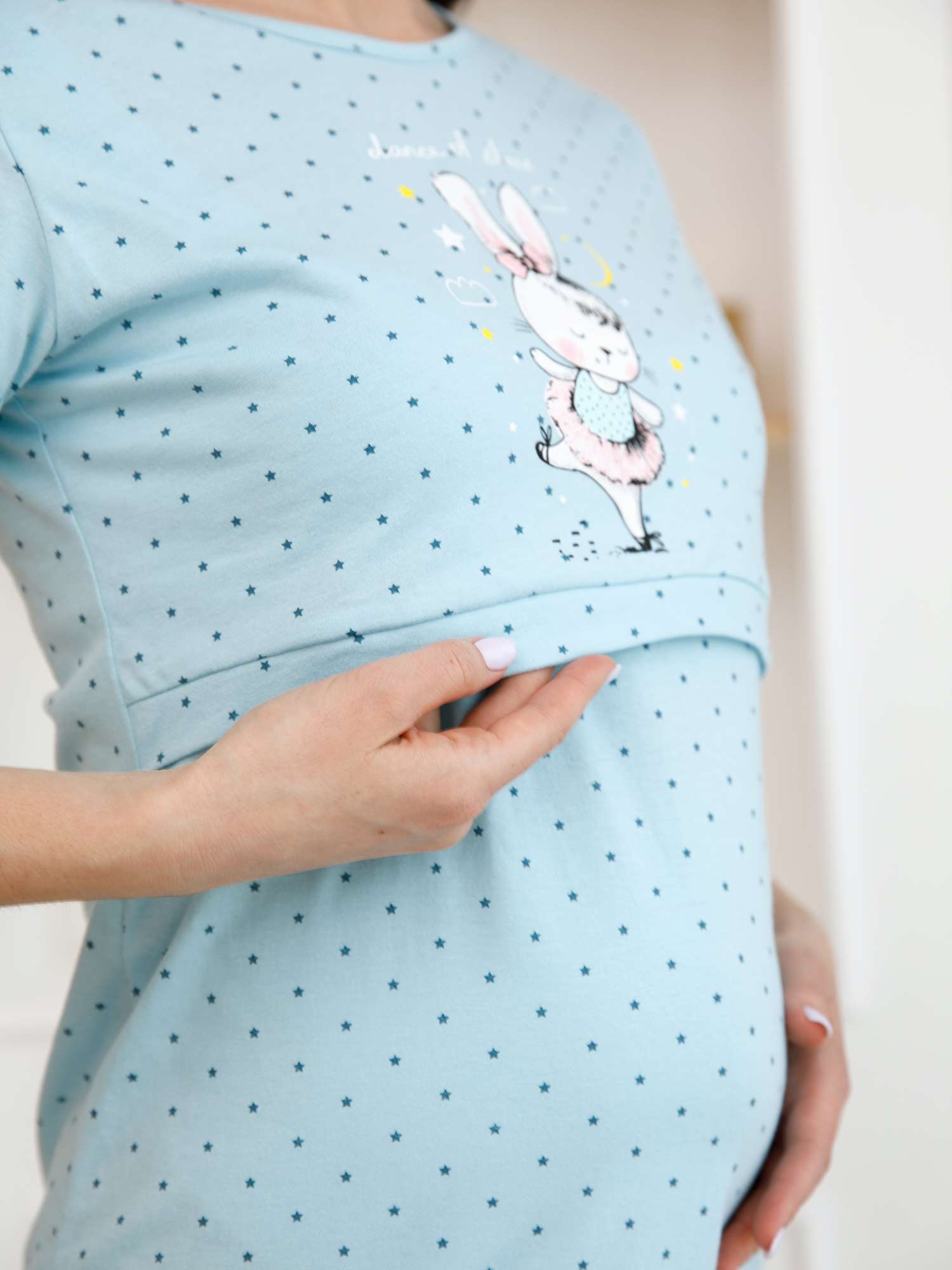 Сорочка для беременных для кормления с принтом