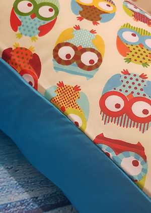 Подушка для беременных LeJoy Premium 190см Бежевые совы с голубым