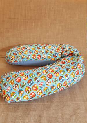 Подушка для беременных и кормления 190см Совы голубые